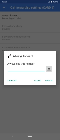 Press TURN OFF.