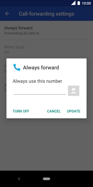 Press TURN OFF.