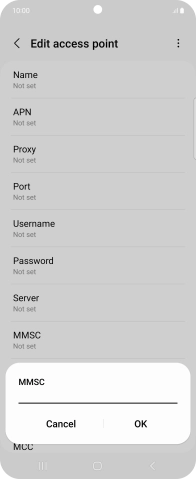 Key in http://mmsc.mms.o2.co.uk:8002 and press OK.