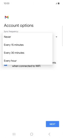 Press the required setting.