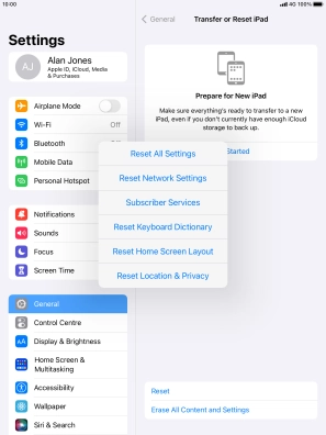 Press Reset All Settings.