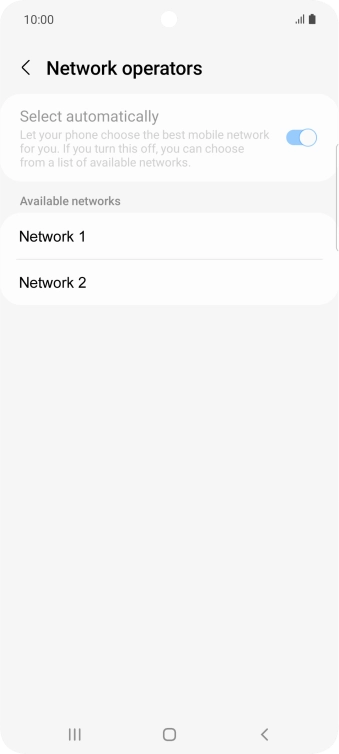 Press the required network.