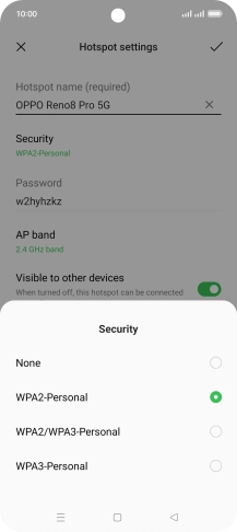 Press WPA3-Personal to password protect your WiFi hotspot.