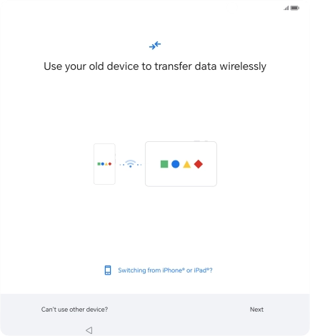 Follow the instructions on the screen to transfer the content from the other phone and finish the activation of your phone.