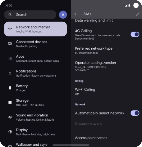 Press the indicator next to 'Automatically select network' to turn off the function and wait while your phone searches for networks.