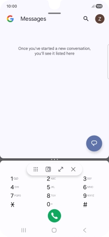 Press the end icon.
