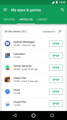 Press the required app.