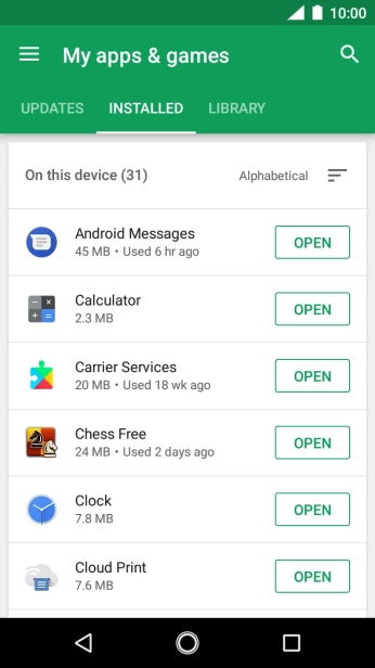 Press the required app.