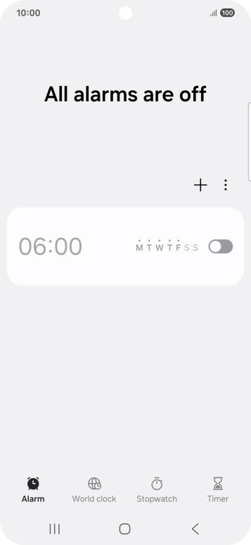 Press the set new alarm icon.