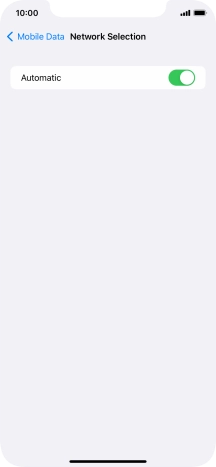 Press the indicator next to 'Automatic' to turn automatic network selection on or off.