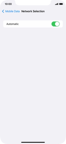 Press the indicator next to 'Automatic' to turn automatic network selection on or off.
