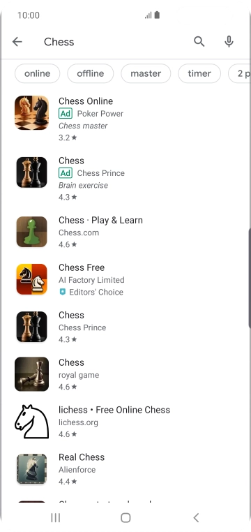 Press the required app.