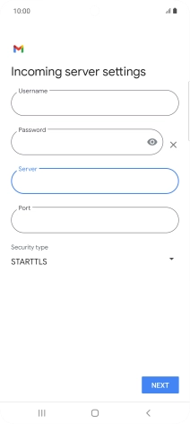 Press the field below 'Port' and key in 143.