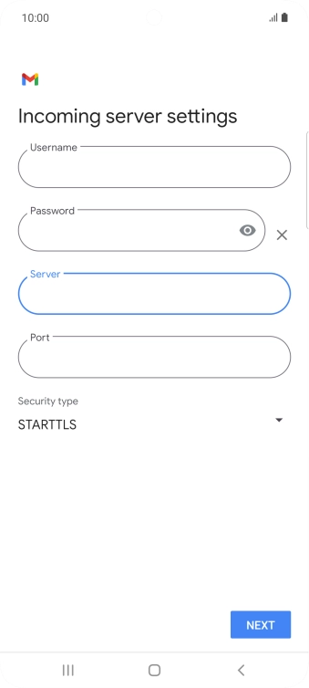 Press the field below 'Port' and key in 143.