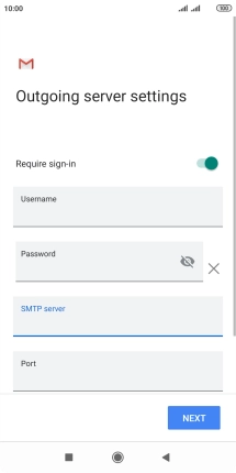 Press the field below 'Port' and key in 25.