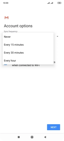 Press the required setting.