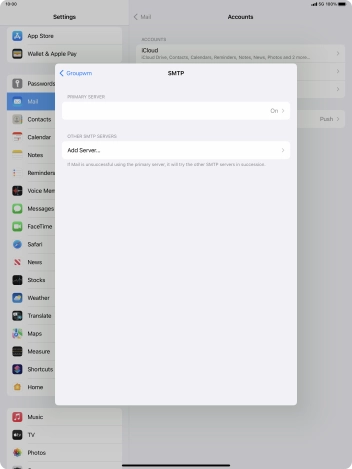 Press the field below 'PRIMARY SERVER'.