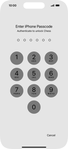 Use the lock code you created. The app is now no longer locked.