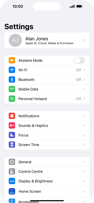 Press Mobile Data.