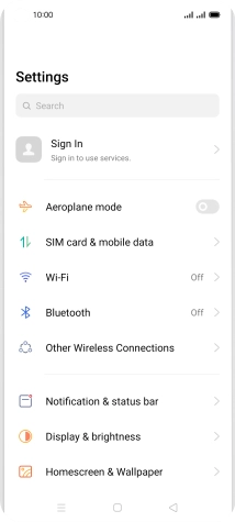 Press SIM card & mobile data.