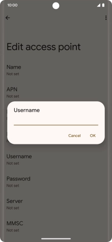 Key in o2wap and press OK.