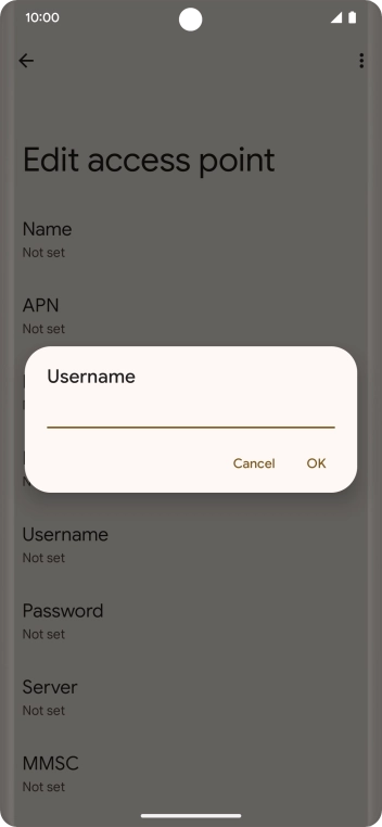 Key in o2wap and press OK.
