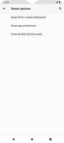 Press Erase all data (factory reset).