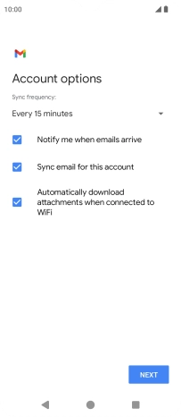 If this screen is displayed, you email account has been recognised and set up automatically. Follow the instructions on the screen to key in more information and finish setting up your phone.