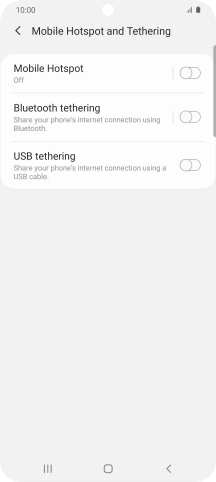 Press Mobile Hotspot.