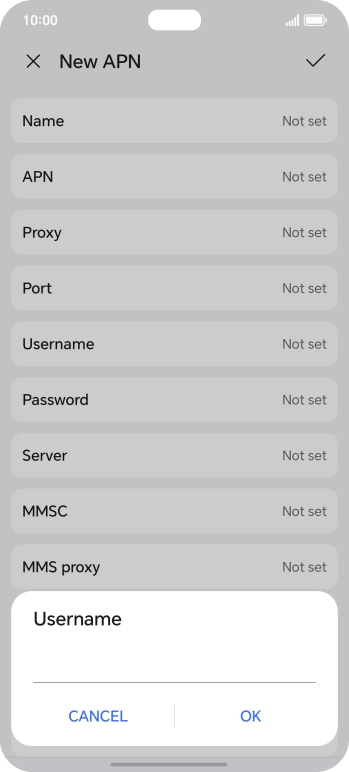 Key in o2wap and press OK.
