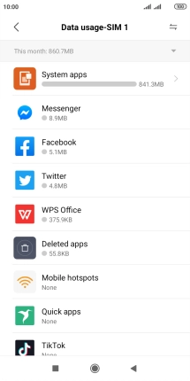 The total data usage is displayed.
