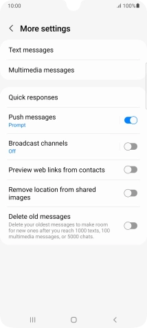 Press Text messages.