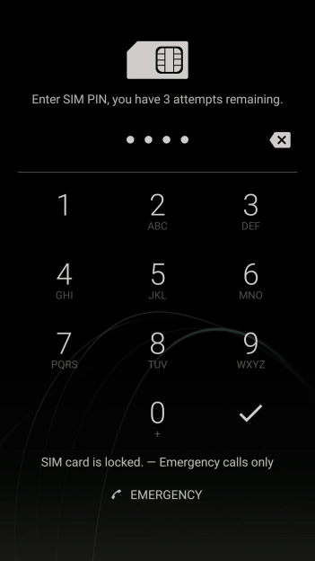Key in your SIM PIN and press the confirm icon. The default SIM PIN is 0000.