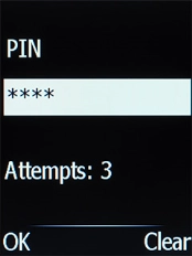 Key in your SIM PIN and press OK. The default SIM PIN is 0000.