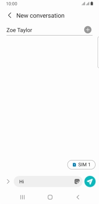 Press the send icon when you've finished your text message.