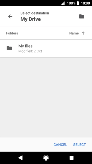To create a new folder, press the new folder icon and follow the instructions on the screen to create a new folder.