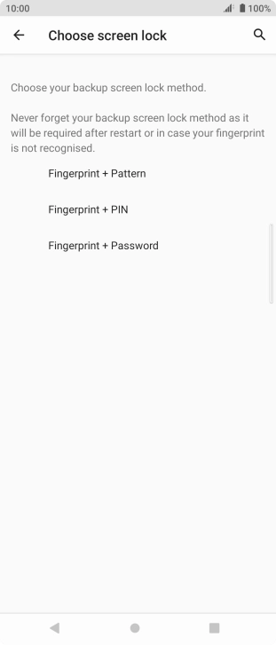 Press the required phone lock code and follow the instructions on the screen to create an additional phone lock code.