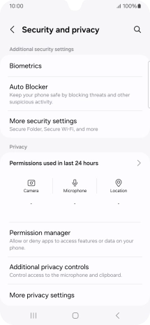 Press More security settings.