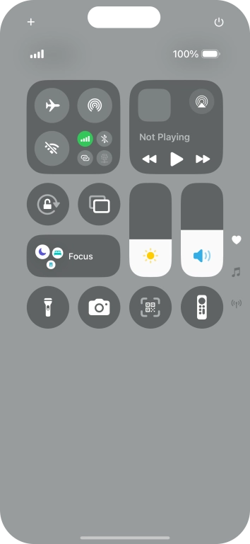 Press the flight mode icon to turn the function on or off.