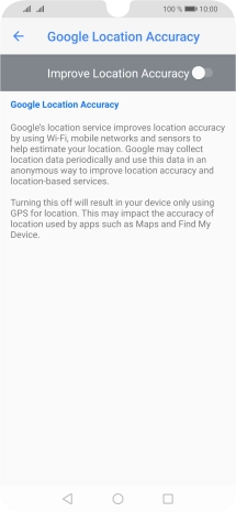 If you press the indicator next to 'Improve Location Accuracy' to turn on the function, your phone can find your exact position using the GPS satellites, the mobile network and nearby WiFi networks. Satellite-based GPS requires a clear view of the sky.
