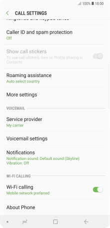When WiFi Calling is active, the WiFi Calling icon is displayed.