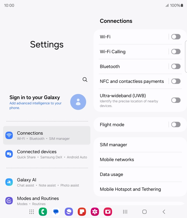 Press Mobile Hotspot and Tethering.