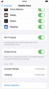 Press the indicator next to 'Wi-Fi Assist' to turn the function on or off.