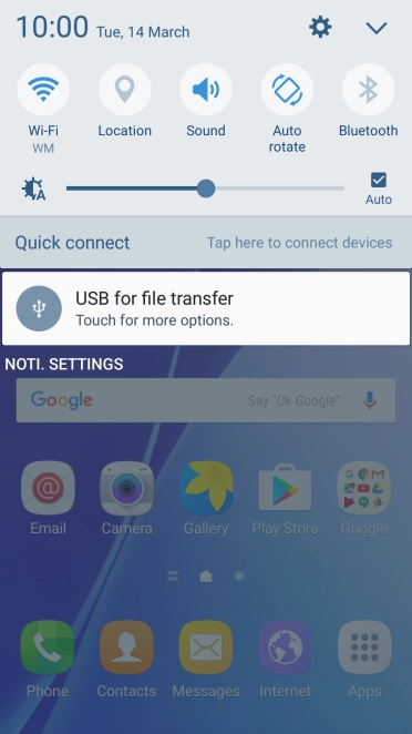 Press the settings icon.
