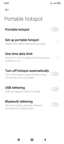 Press Set up portable hotspot.
