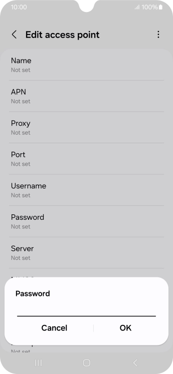 Key in p and press OK.