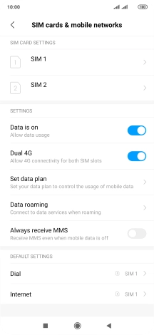 Press the required SIM.