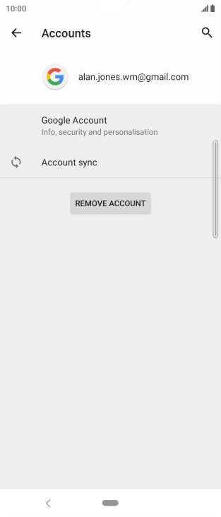 Press Account sync.