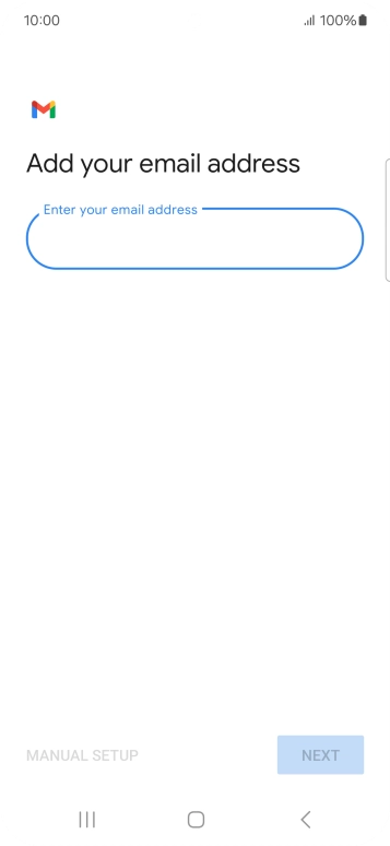 Press the field below 'Enter your email address' and key in your email address.