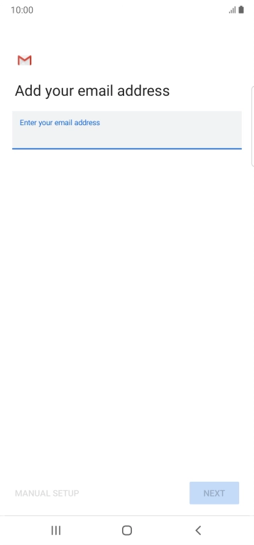Press the field below 'Enter your email address' and key in your email address.